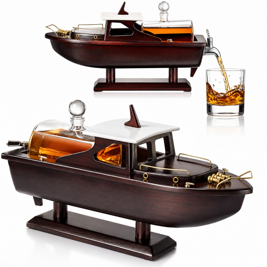 Boat Ship Whiskey Wine Decanter Ship Ship Decanter Set 800ML Drink Dispenser For Win-0