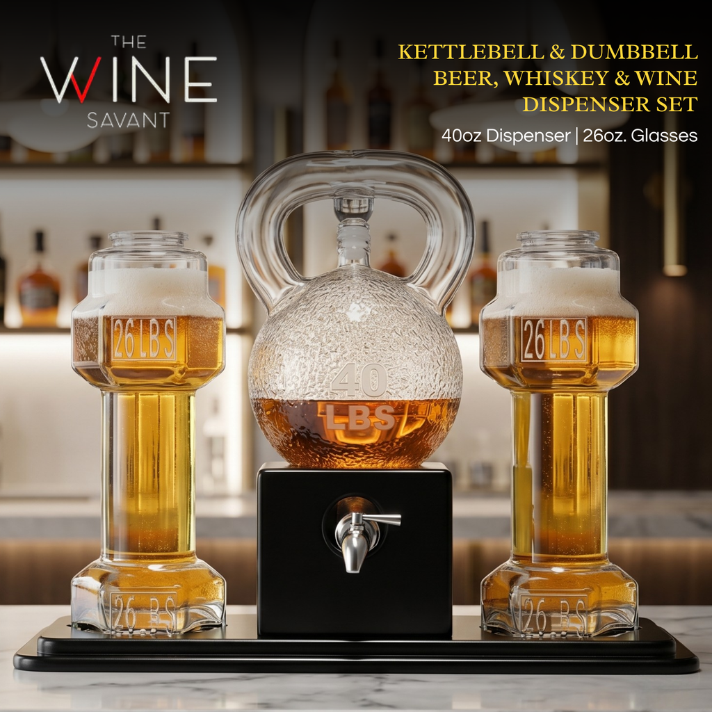 Kettlebell Whiskey Wine Decanter Set With Dumbbell Glasses Elegant Weightlifting Whiskey Decanter 10-1