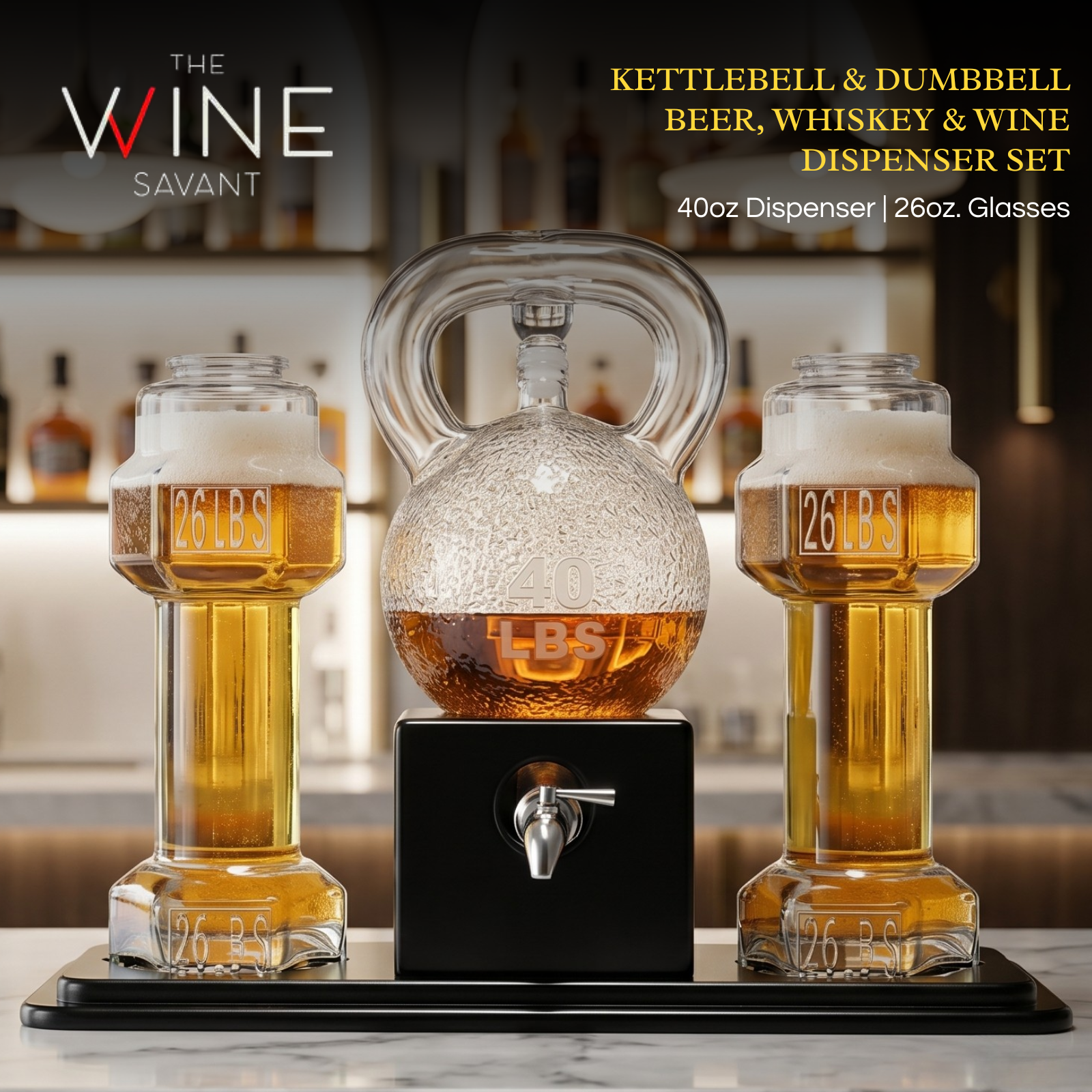Kettlebell Whiskey Wine Decanter Set With Dumbbell Glasses Elegant Weightlifting Whiskey Decanter 10-1