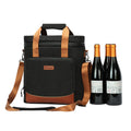 Vintage Leather Wine Cooling Picnic Cooler Bag