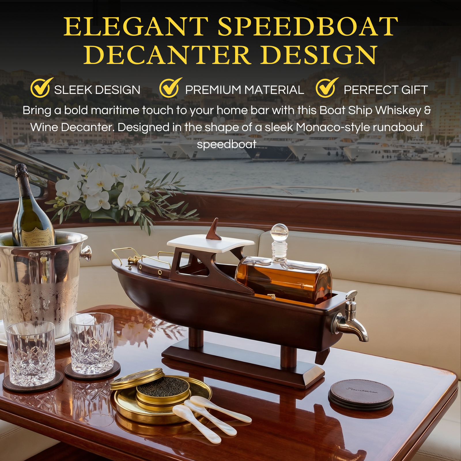 Boat Ship Whiskey Wine Decanter Ship Ship Decanter Set 800ML Drink Dispenser For Win-2