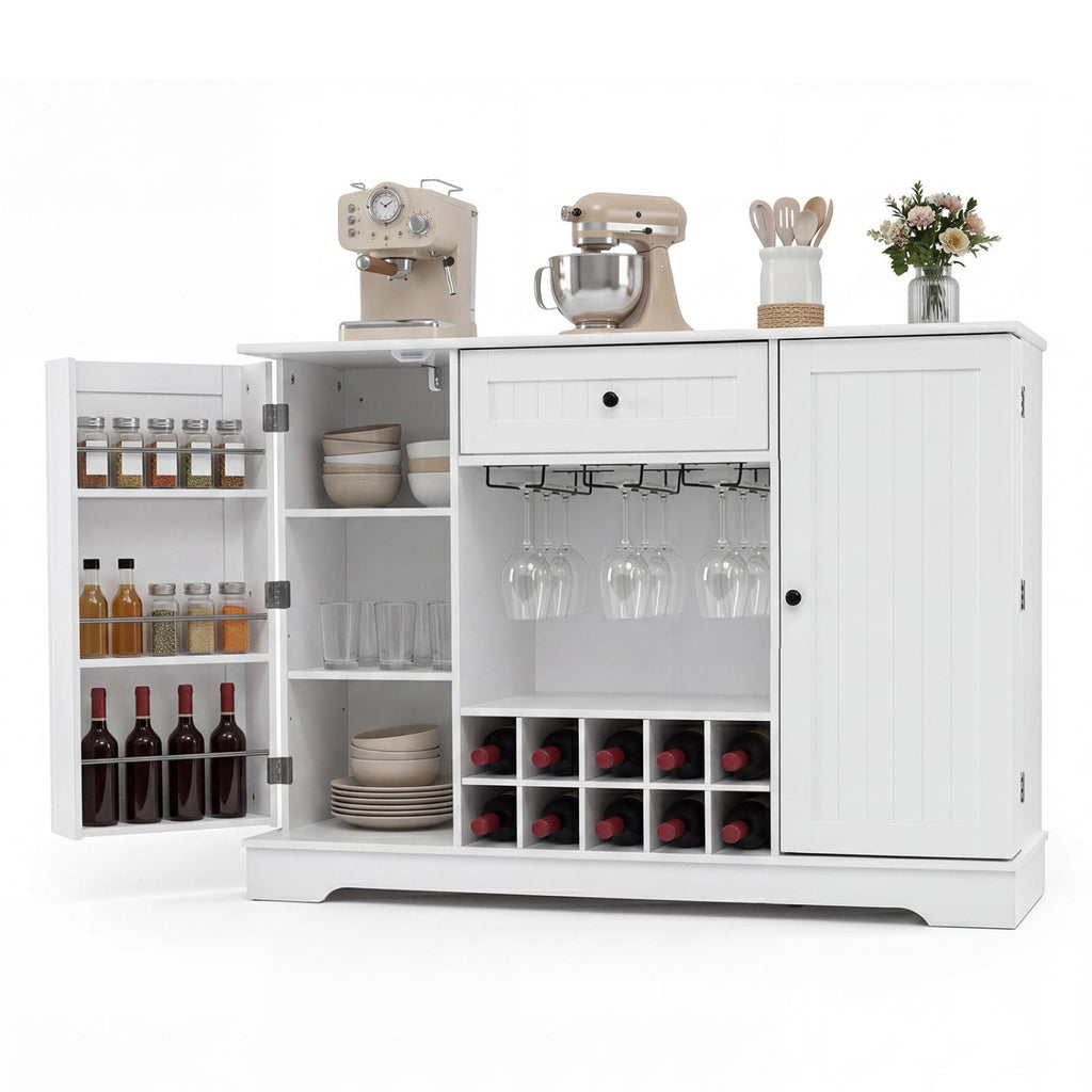47.2 Inch Sideboard Cabinet with Wine Rack and Storage