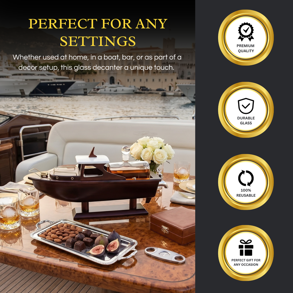 Boat Ship Whiskey Wine Decanter Ship Ship Decanter Set 800ML Drink Dispenser For Win-3