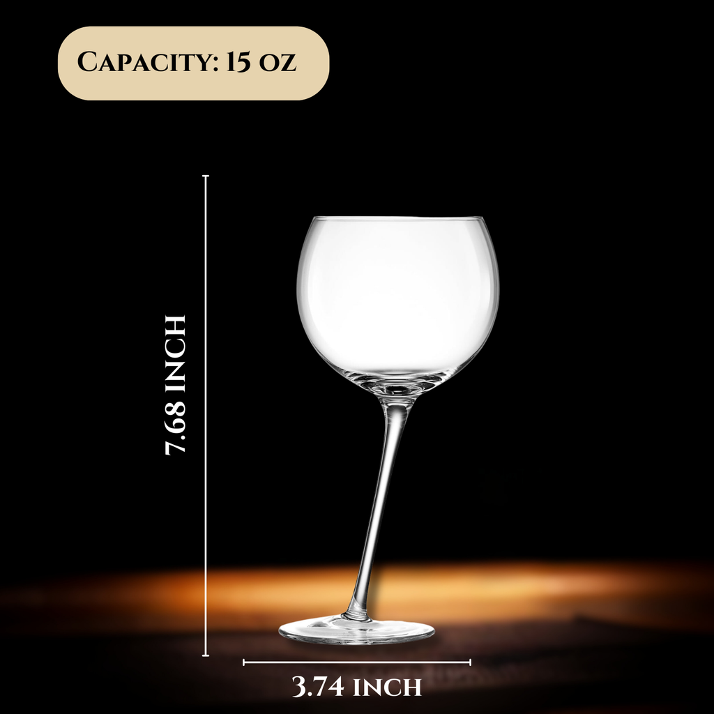 Tipsy Wine Glasses Set Of 2 15 5OZ Unique Tilted Stemless Wine Glasses For Red Or White Wine Funny N-4