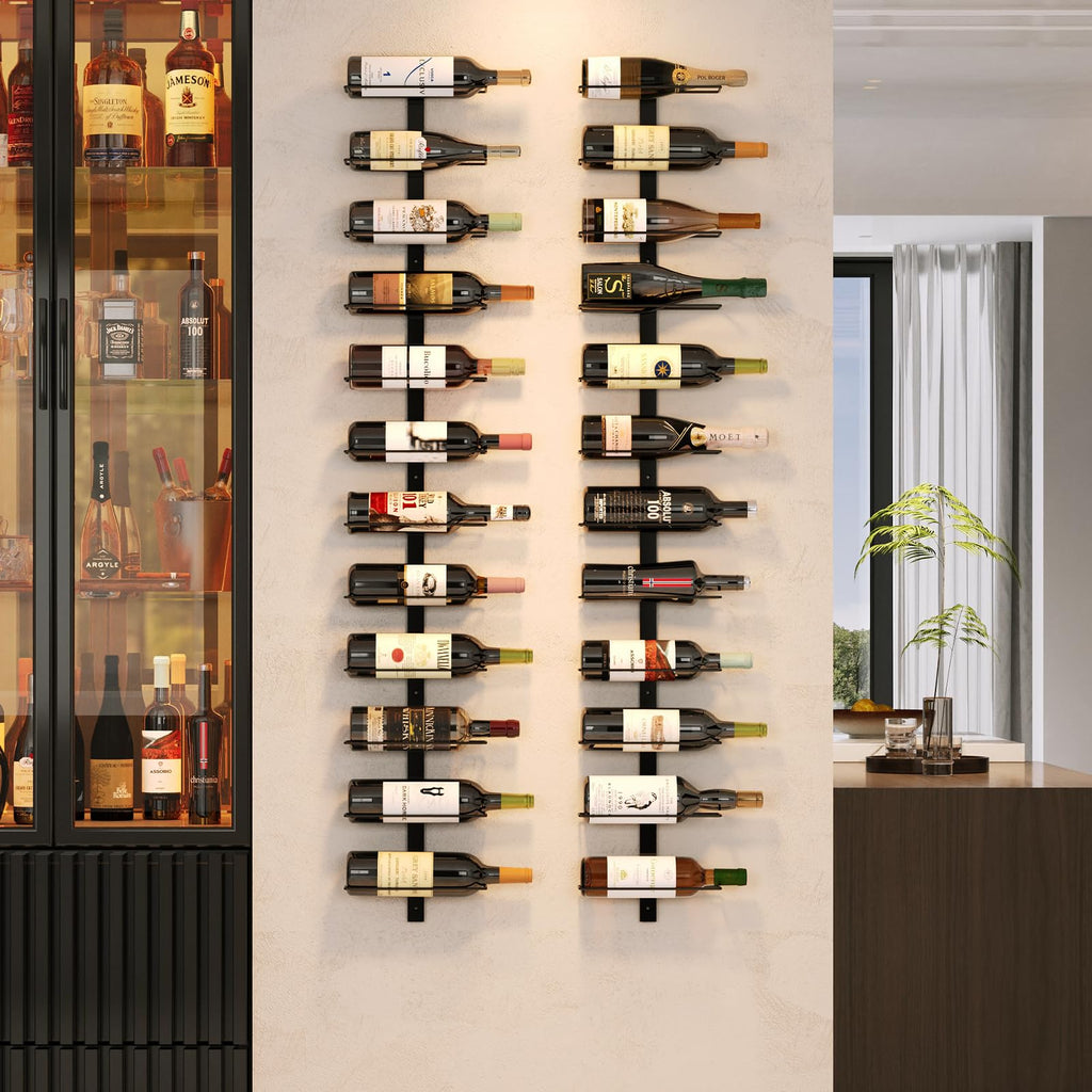X-cosrack 24 Bottles Wall Mounted Wine Rack Detachable Wall Hanging Wine Holder Use As One or Four DIY Wine Display Wall Wine Racks for Wine Bottles for Restaurant & Bar & Wine Cellar
