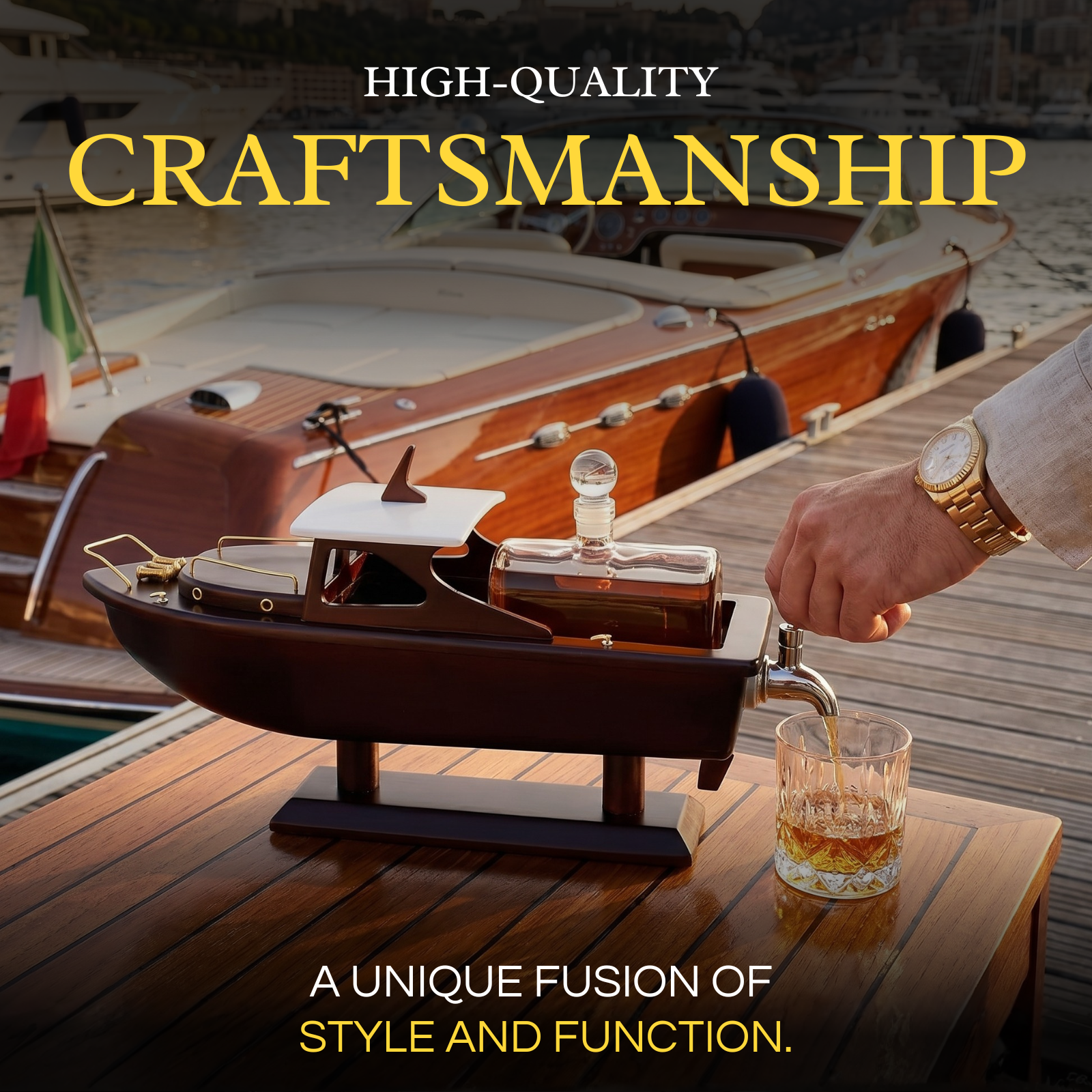Boat Ship Whiskey Wine Decanter Ship Ship Decanter Set 800ML Drink Dispenser For Win-4