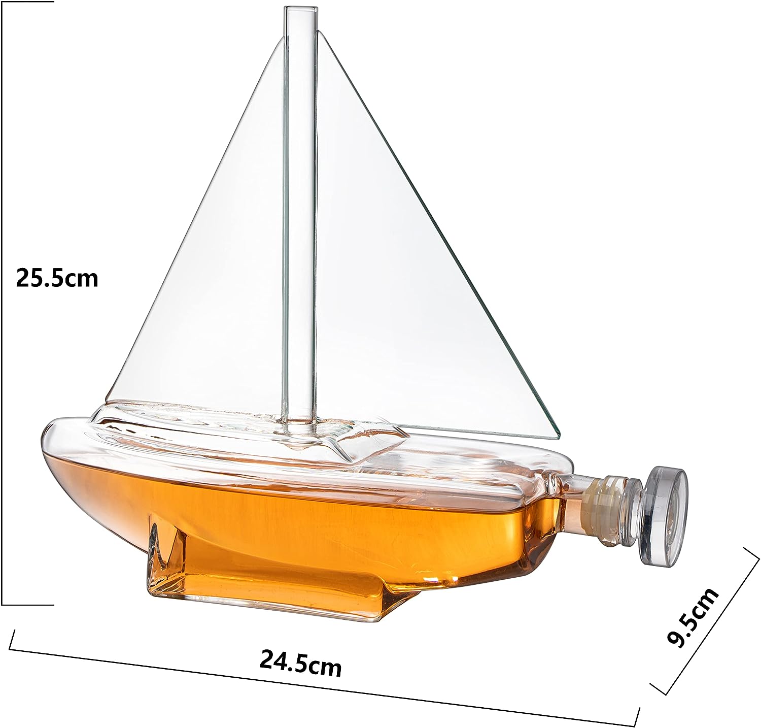Sailboat Whiskey Wine Decanter Ship Ship Decanter Set 750ML Drink Dispenser For Wine-3