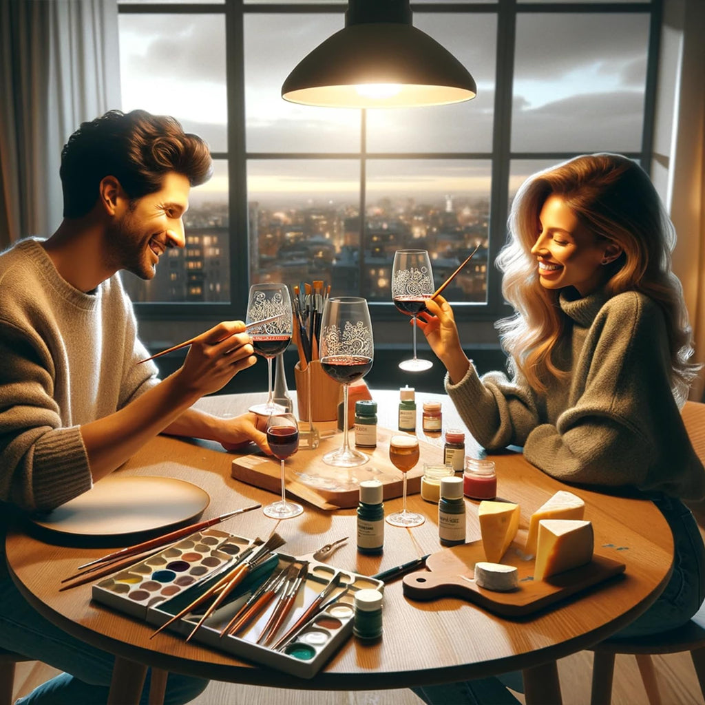 Wine Glass Painting Gift Set Do It Yourself Creative Glassware Paint Kit For Wine Nights Comes With-3