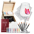 Wine Glass Painting Gift Set Do It Yourself Creative Glassware Paint Kit For Wine Nights Comes With-0