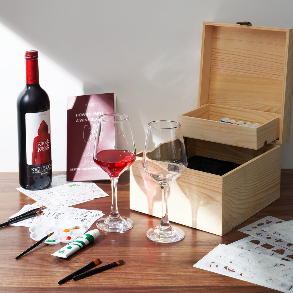 Wine Glass Painting Gift Set Do It Yourself Creative Glassware Paint Kit For Wine Nights Comes With-4
