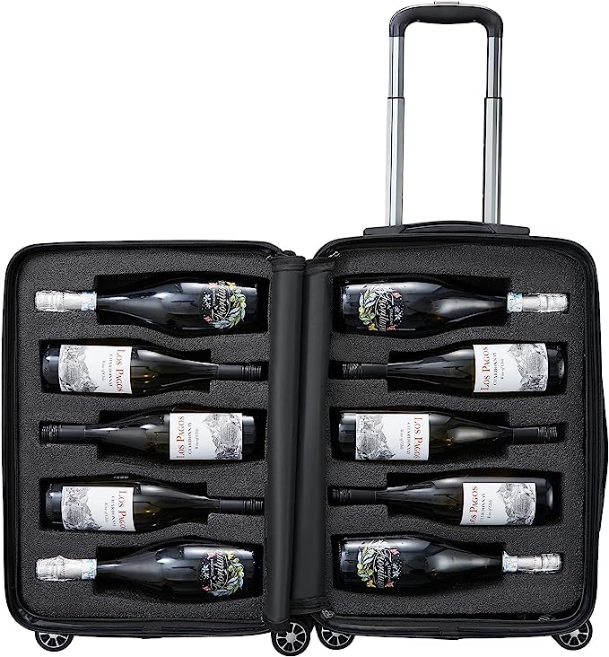 Wine Bottle Suitcase Holds 10 Standard 750 Ml Size Bottles Universal Airplane Luggage Case Tsa Appro-3