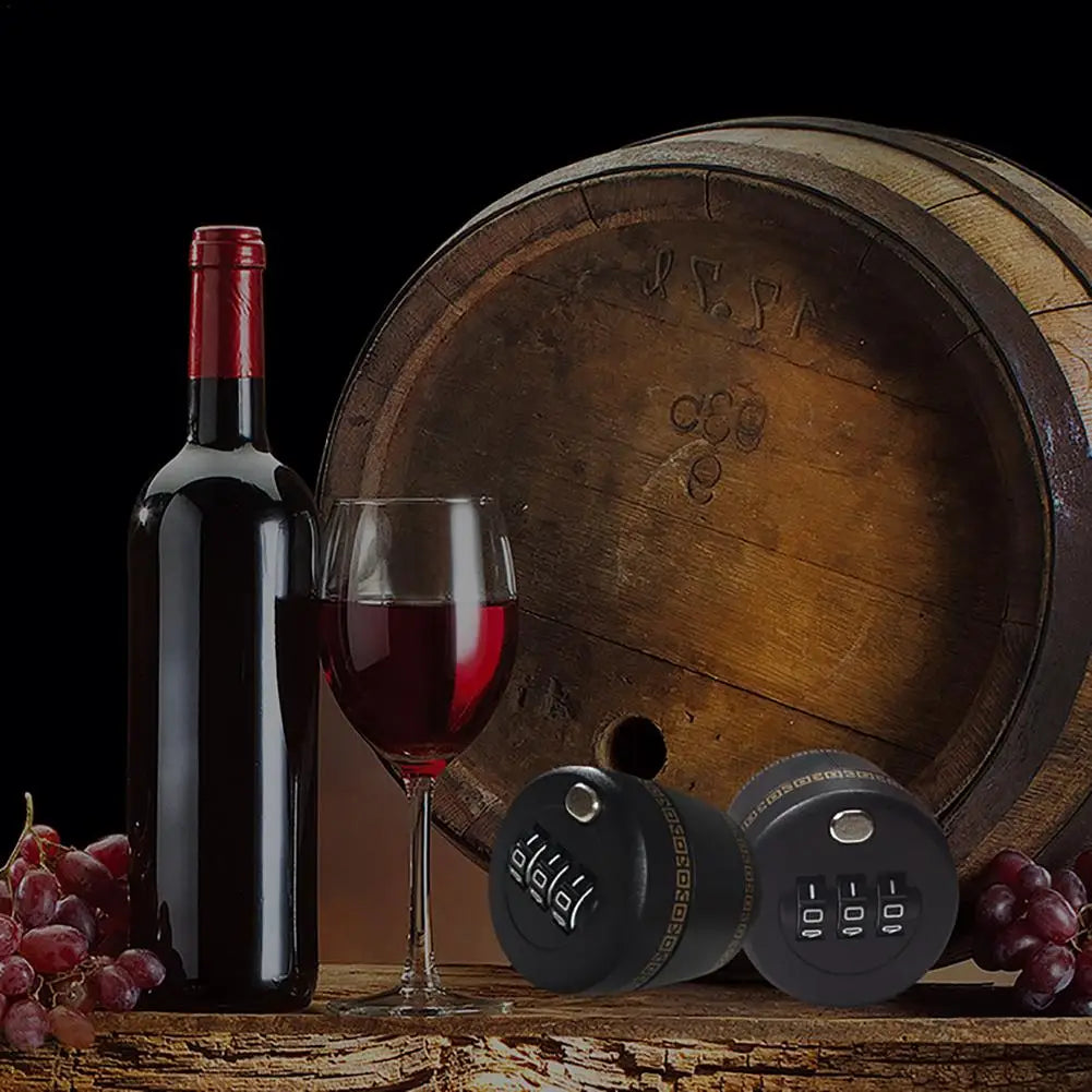 Plastic Wine Bottle Combination Locks Liquor Whiskey Bottle Top Stopper Vacuum Wine Bottle Cap Password Lock Plug Device