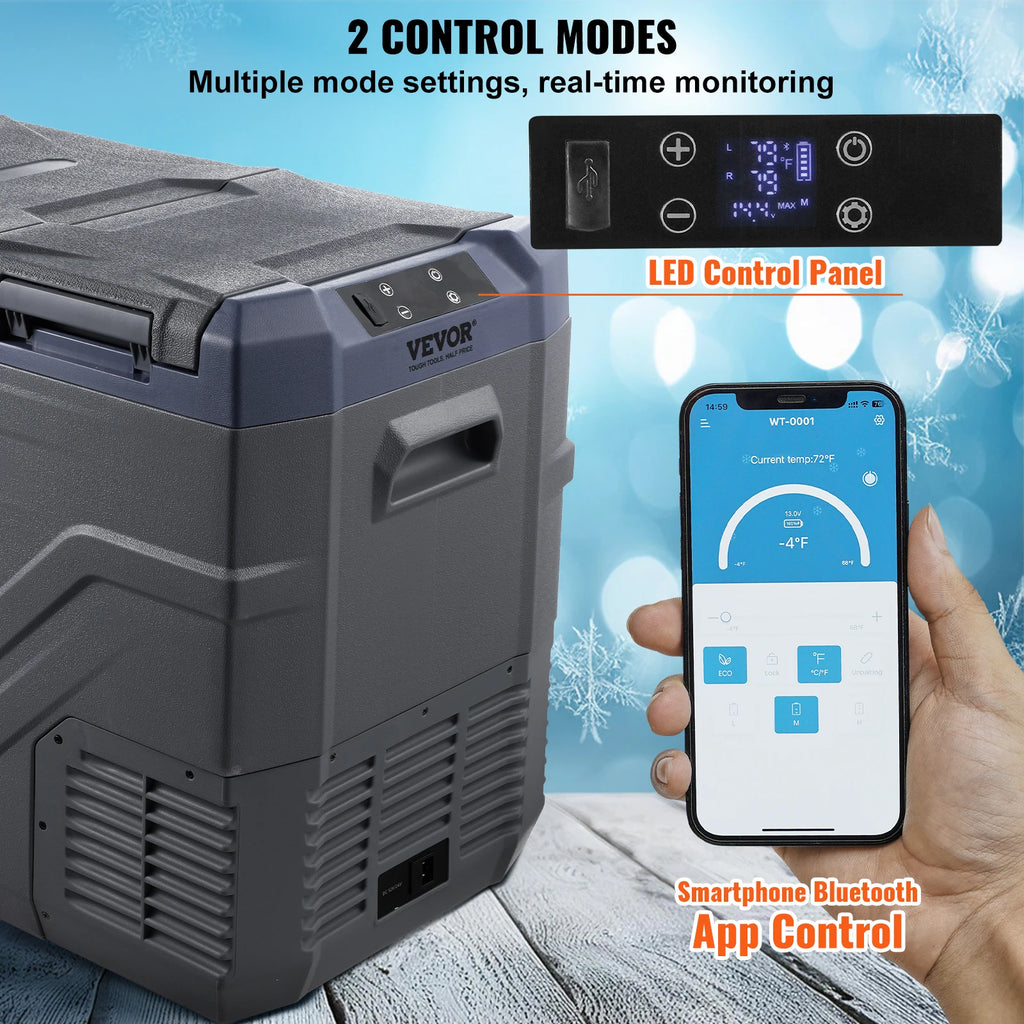 Car Refrigerator 12 Volt Car Refrigerator Fridge 40 L Dual Zone  -4℉-68℉12/24V DC  100-240V AC for Outdoor Camping RV