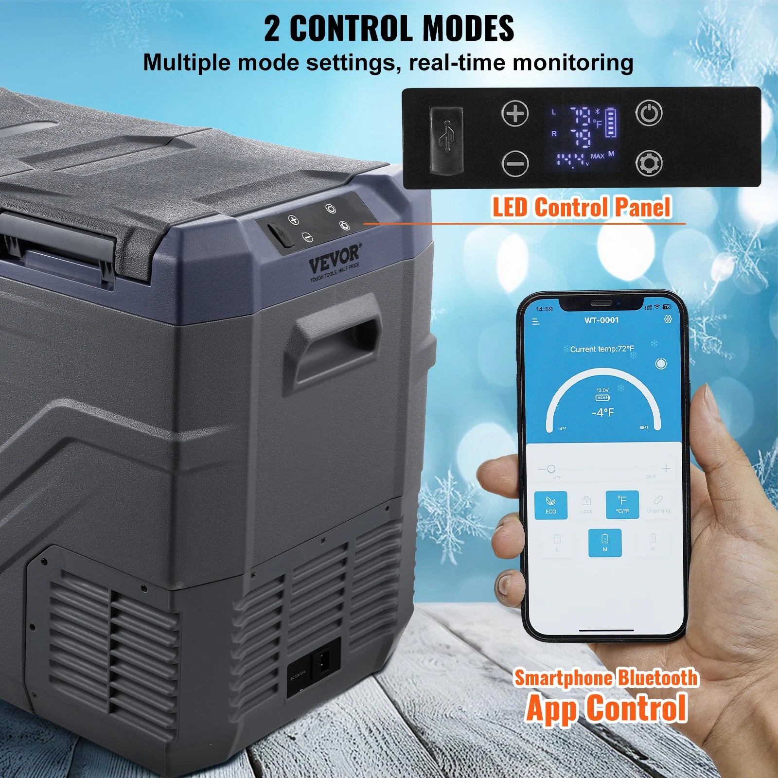 Car Refrigerator 12 Volt Car Refrigerator Fridge 40 L Dual Zone  -4℉-68℉12/24V DC  100-240V AC for Outdoor Camping RV