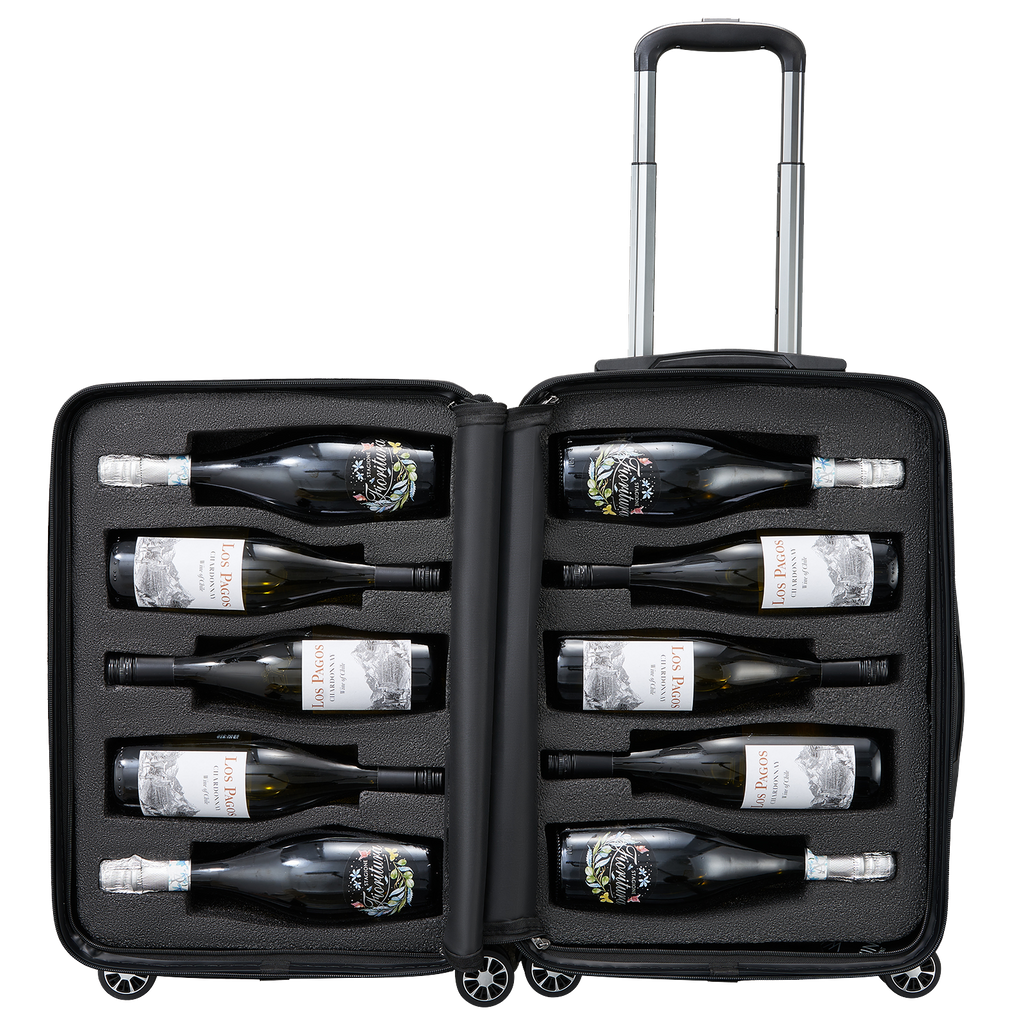 Wine Bottle Suitcase Holds 10 Standard 750 Ml Size Bottles Universal Airplane Luggage Case Tsa Appro-0