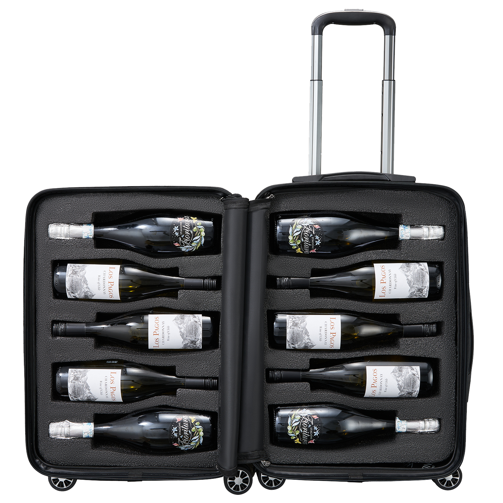 Wine Bottle Suitcase Holds 10 Standard 750 Ml Size Bottles Universal Airplane Luggage Case Tsa Appro-0