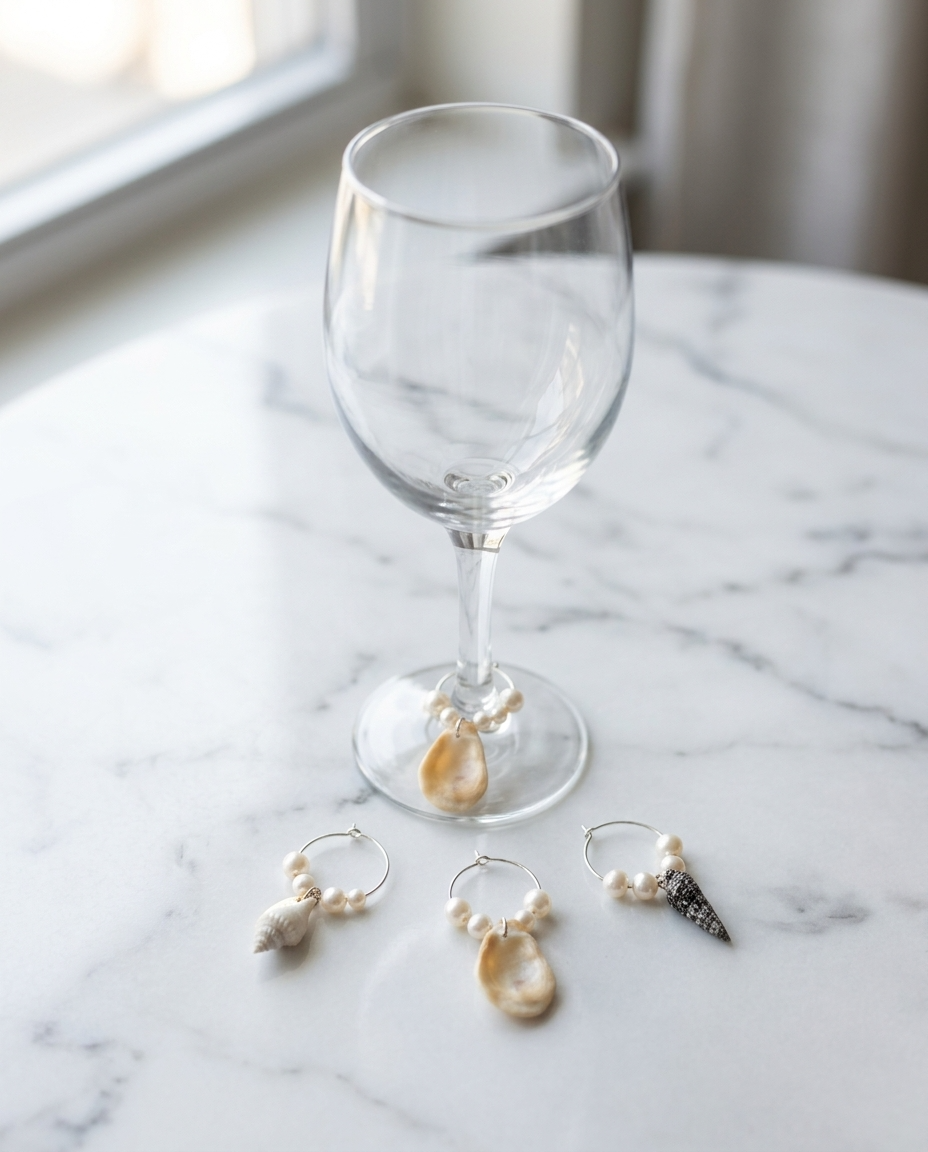 Seashell Wine Glass Charms-1