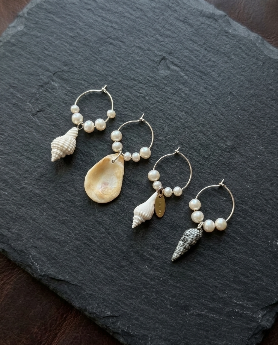 Seashell Wine Glass Charms-0