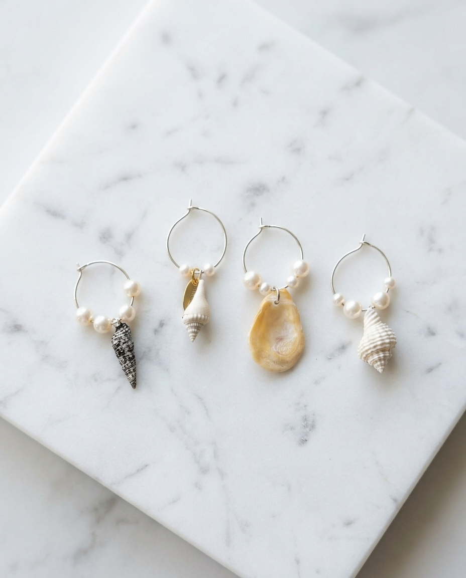 Seashell Wine Glass Charms-2