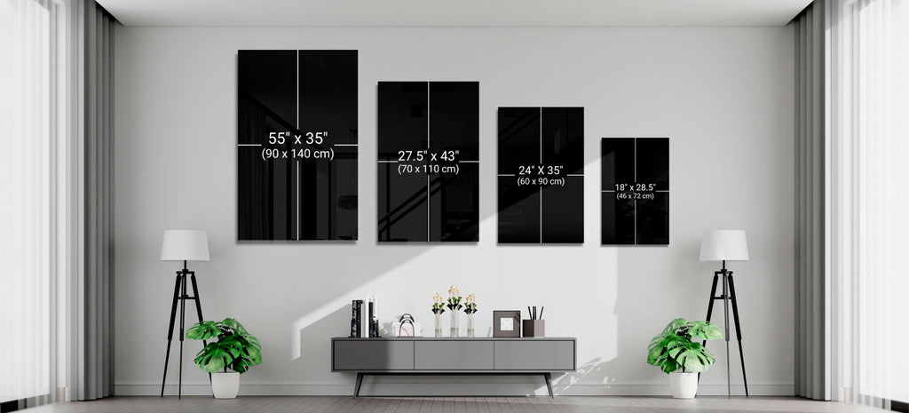Half Filled Red Wine Glass on Black Glass Wall Art