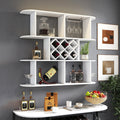 Large Wall Mounted 3 Tier  Rustic Bottle Wine Rack,Multifunctional Wooden Wall Mounted Wine Rack,Storage Rack with Wine Glass Holder,mounted wall Storage winerack Rack for Home Bar Dining Room Decor